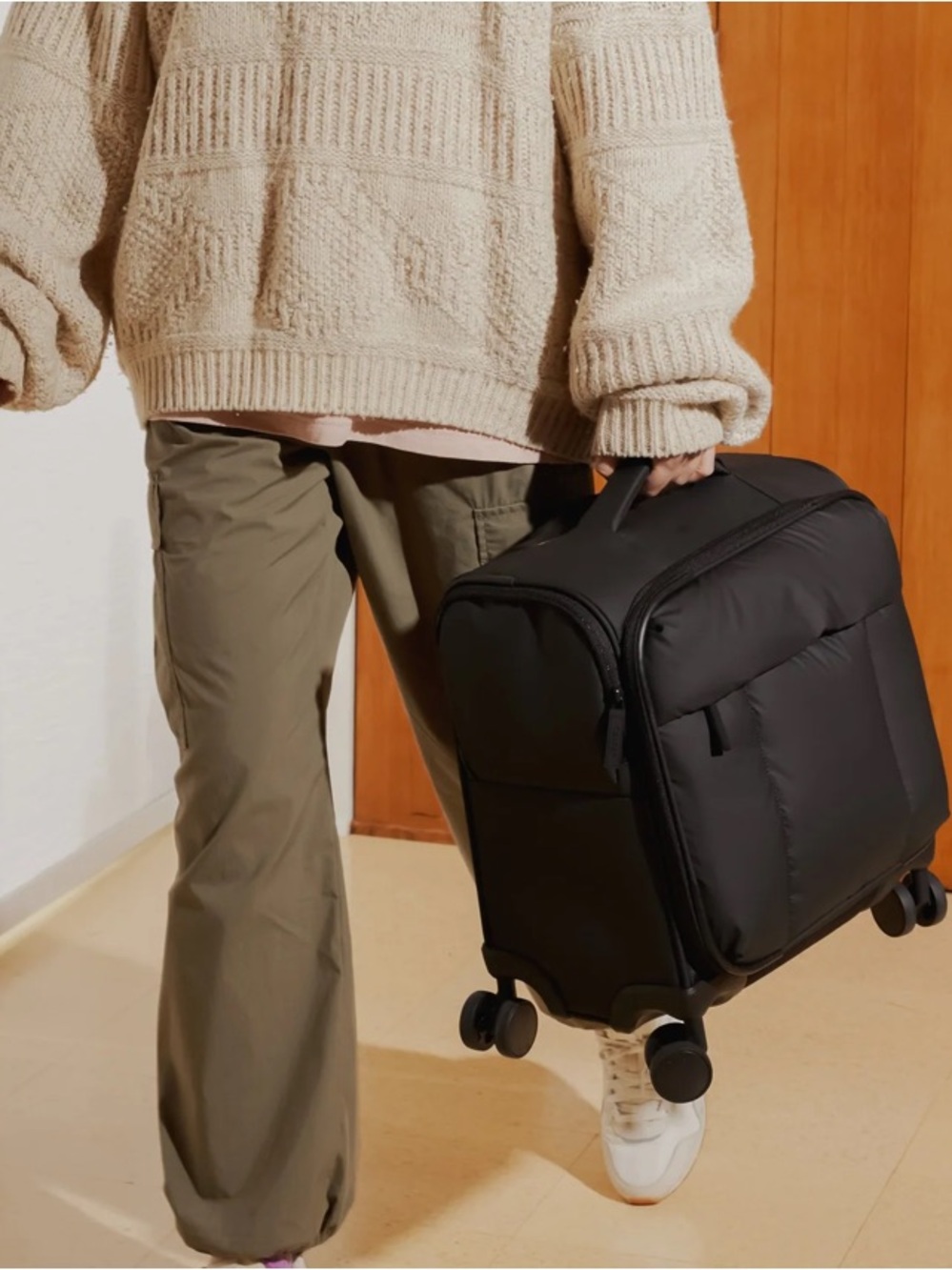 Luka Soft-Sided Mini Carry-On Luggage in Matte Black
